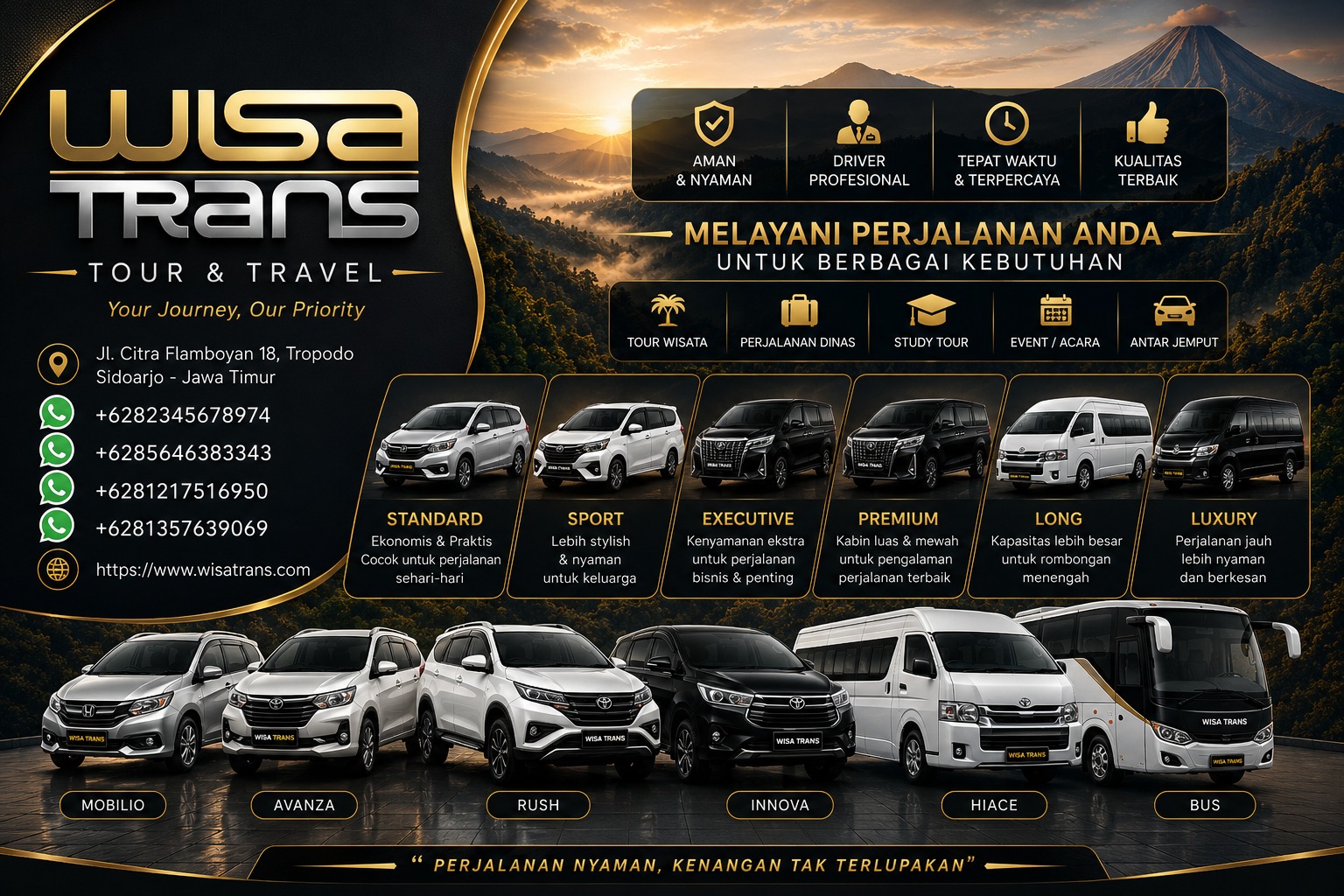 WISA TRANS Tour & Travel - Armada lengkap untuk perjalanan Anda
